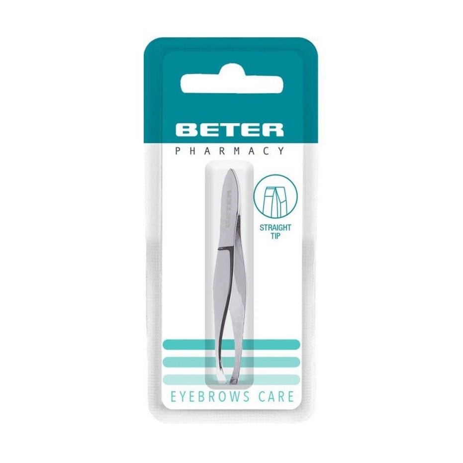 Пінцет BETER Straight Tip хромований, з прямим наконечником